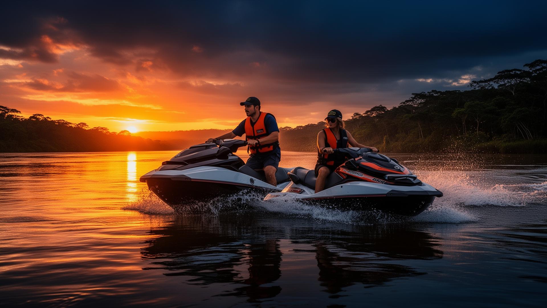 Passeio guiado de jet ski ao pôr do sol